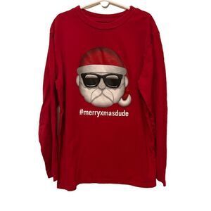 The Childrens Place size youth large red Merry Xmas dude shirt.